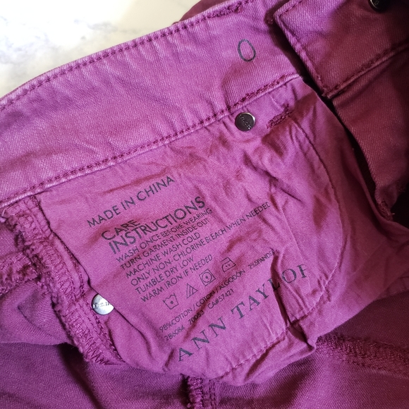 Ann Taylor Jeans Modern Fit Berry Low Rise 0 - Picture 6 of 11